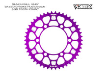 Load image into Gallery viewer, Vortex Racing V4 45 Tooth 520 Rear Sprocket - Purple