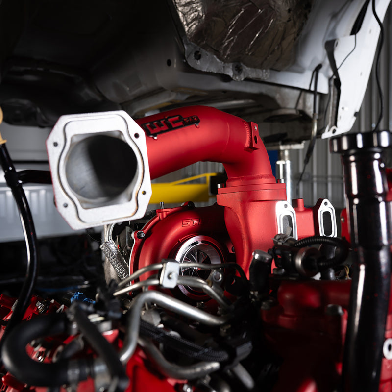 Wehrli 11-16 Chevrolet 6.6L LML Duramax High Flow Y-Bridge Kit - WCFab Red