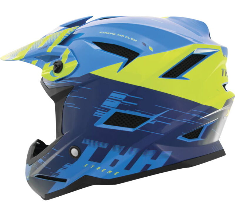 THH Helmets T-42 BMX Xtreme  Blue/Yellow Youth - Small