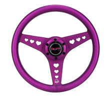 Load image into Gallery viewer, NRG All Aluminum Steering Wheel 330mm - Heart Cut Out- Ergonomic Grip- Anadized Purple