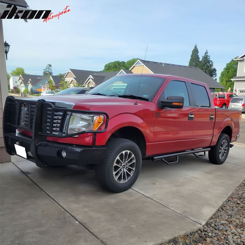 2009-2014 Ford F150 Super Crew Cab Black Running Boards Side Step Bar