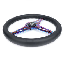 Load image into Gallery viewer, NRG Light Weight Gaming Steering Wheel - Driftz 350mm 3 NeoChrome Spokes Perforated Leather