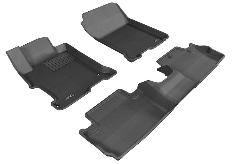 3D MAXpider 2013-2017 Honda Accord Coupe Kagu 1st & 2nd Row Floormats - Black