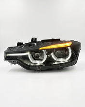 Load image into Gallery viewer, BMW 3 Series F30 / F31 / F35 V3 Smoked Triple-Color LED Headlight Assembly (White / Yellow / Red DRL) 2012 - 2018 (Replaces 63117314531)