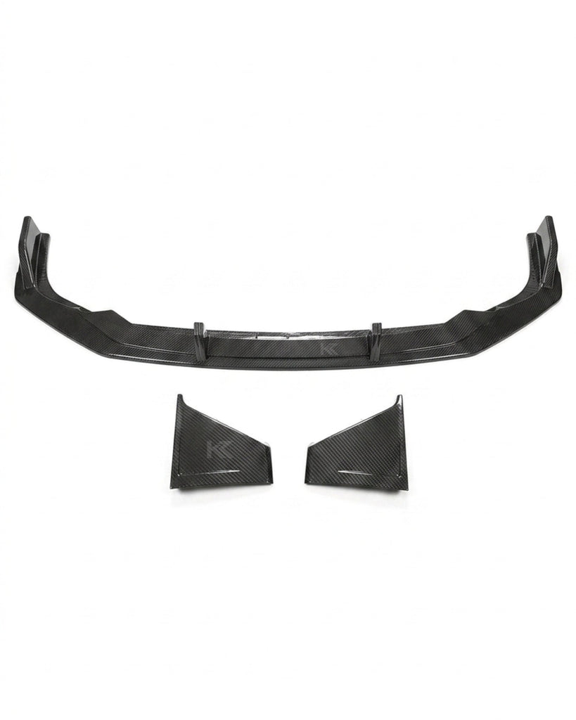 2020–2021 Audi RS7 C8 Sportback Front Bumper Diffuser Lip Set – Pre-Preg Dry Carbon Fiber