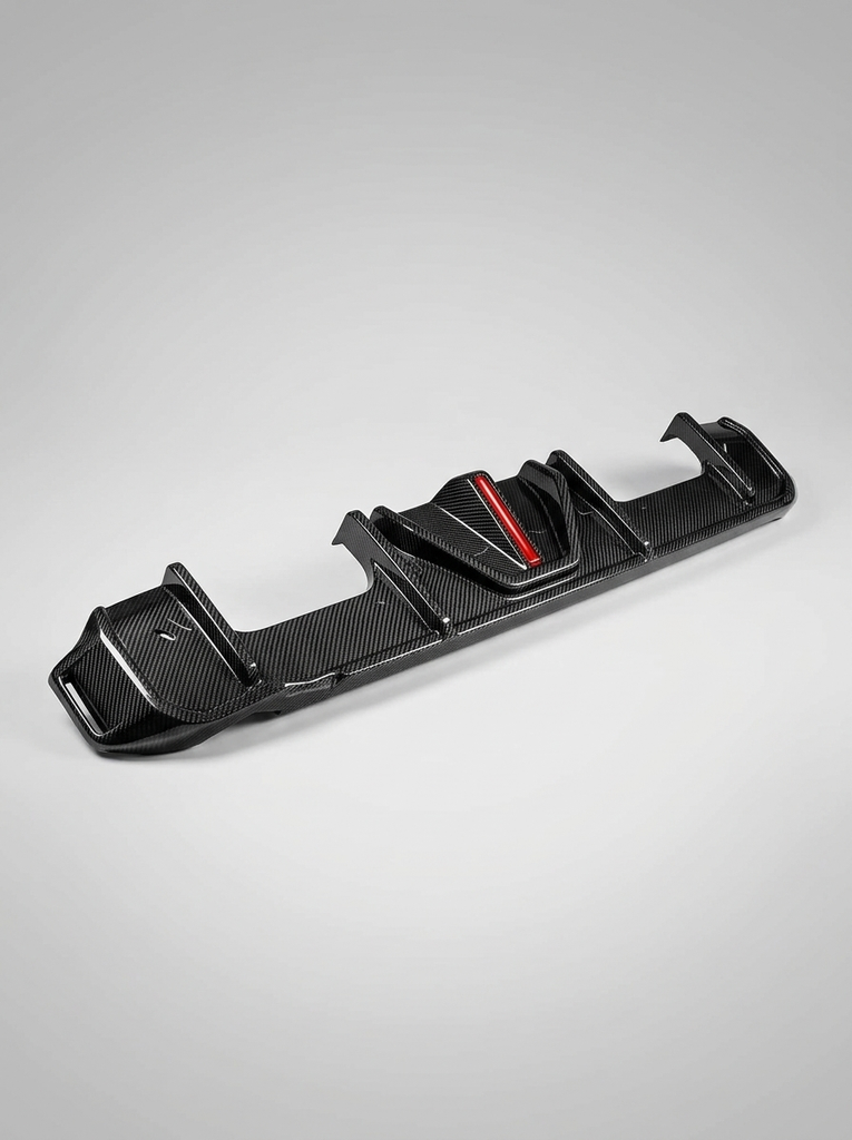 BMW 3 Series G80 M3 G82 G83 M4 Carbon Fiber Rear Diffuser with LED Lights (2019 - 2024)
