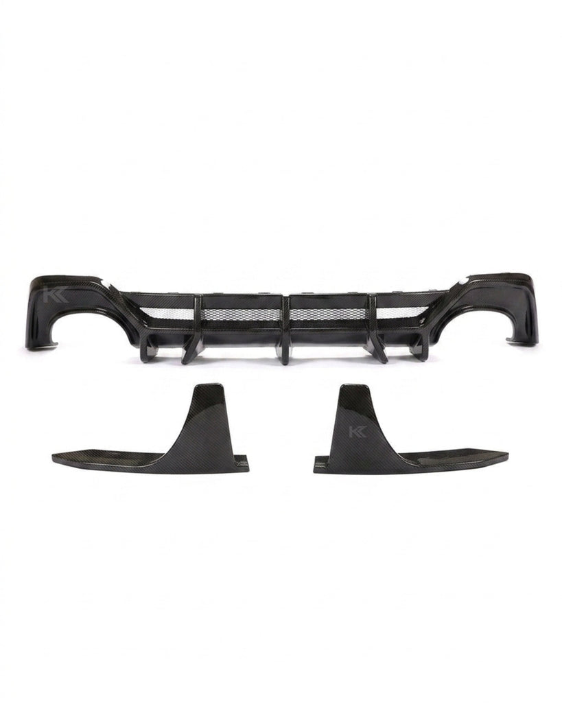 2020–2021 Audi RS7 C8 Sportback Finned Rear Bumper Lip – Dry Carbon Fiber