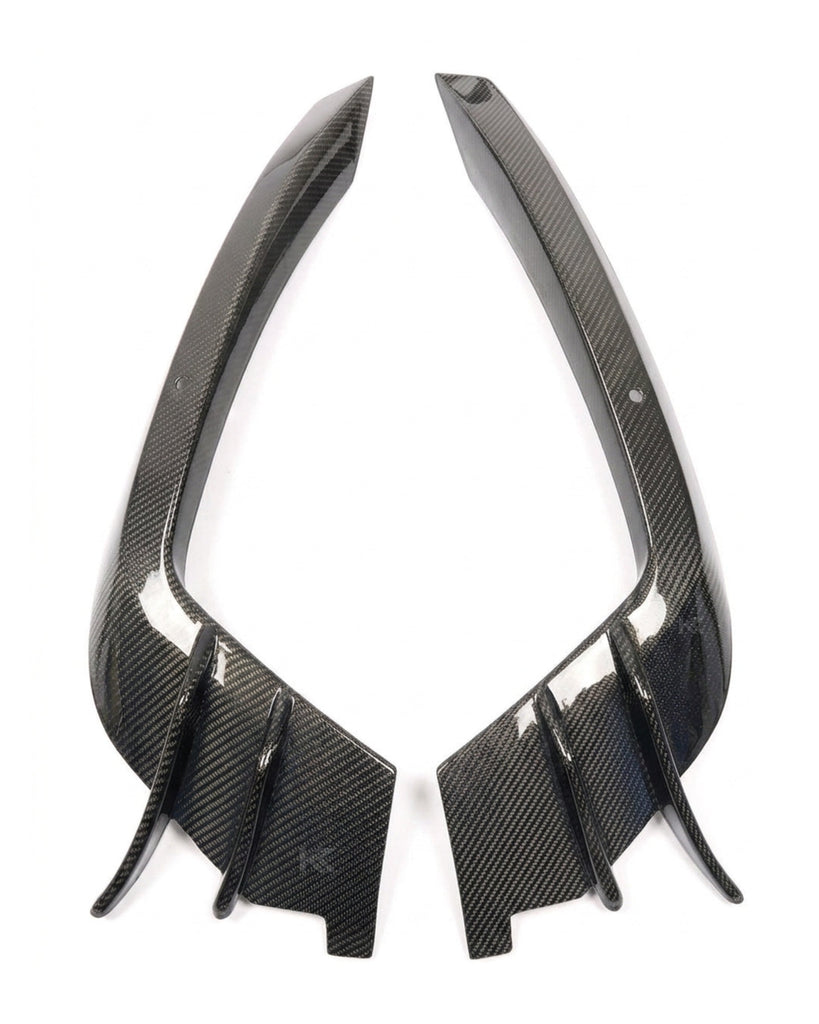 2015–2018 Audi A6 S-Line / S6 C7 Sedan A Style Front Bumper Canard Fins – Carbon Fiber