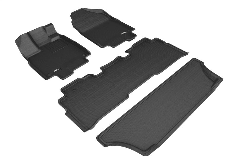 3D MAXpider 2018-2020 Honda Odyssey Kagu 1st & 2nd & 3rd Row Floormats - Black