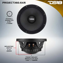 Load image into Gallery viewer, DS18 High-Sensitivity Mid-High Loudspeakers w/ Rotating Recone 6.5in 100.5db 4ohm 100Hz-17kHz