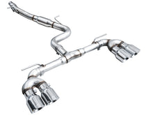 Load image into Gallery viewer, AWE MK8 Volkswagen Golf R 3in Track Edition Quad Exhaust - Chrome Silver Tips