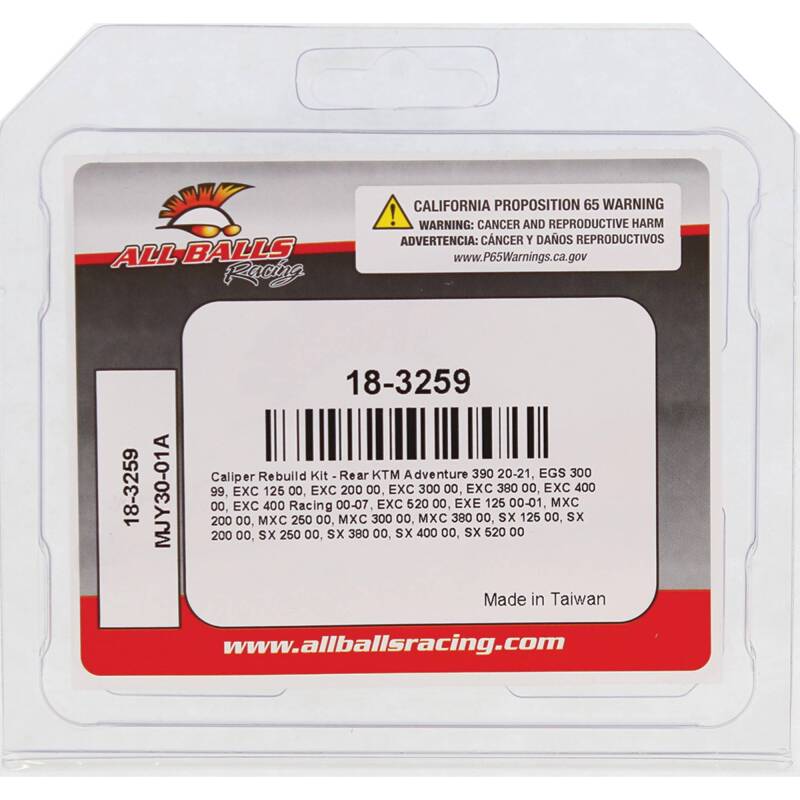 All Balls Racing 2000 KTM EXC 125 Caliper Rebuild Kit Rear