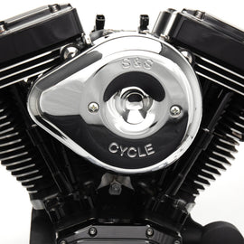 S&S Cycle 1999+ BT w/ Super E/G Carb Stealth Air Cleaner Kit w/ Chrome S&S Teardrop