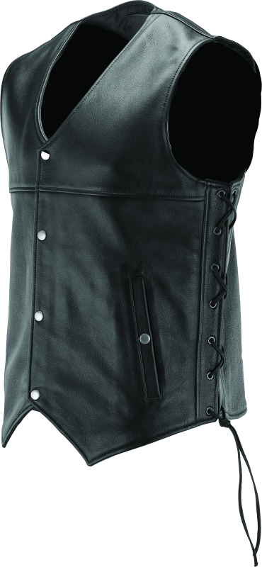 Kuryakyn By River Road Old Skool Leather Vest Black - Large
