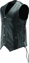 Load image into Gallery viewer, Kuryakyn By River Road Old Skool Leather Vest Black - Large