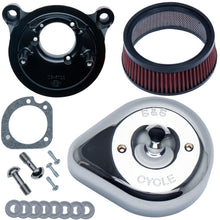 Load image into Gallery viewer, S&amp;S Cycle 84-99 BT w/ Super E/G Carb Stealth Air Cleaner Kit w/ Chrome Slasher Teardrop