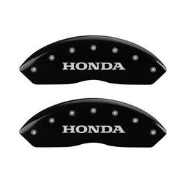 MGP 4 Caliper Covers Engraved Front Honda Engraved Rear Crosstour Black finish silver ch