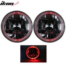Load image into Gallery viewer, Universal 2PCS 5" Round Headlights Angel Eye Crystal Clear Red Halo