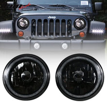Load image into Gallery viewer, Universal 7In Round Chrome Half White Half Black RGB Halo Headlights
