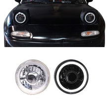 Load image into Gallery viewer, Universal 7'' Round Chrome With White CCFL Halo Headlight Conversion