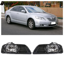 Load image into Gallery viewer, 2007-2009 Toyota Camry 2PC Front Bumper Fog Lights Clear W/Black Bezel