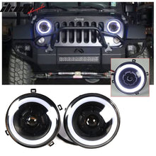 Load image into Gallery viewer, 1997-2016 Jeep Wrangler 7" Halo Angel Eyes LED Projector Headlights