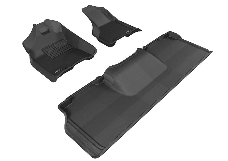 3D MAXpider 2010-2012 Dodge Ram 2500/3500 Mega Cab Kagu 1st & 2nd Row Floormats - Black
