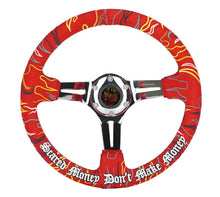 Load image into Gallery viewer, NRG Reinforced Steering Wheel R Litteral Sig 3in Deep/5mm Chrm Spk - Red Alc w/ Red Stitch