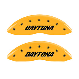 MGP 4 Caliper Covers Engraved Front & Rear Daytona Yellow Finish Black Char 2006 Dodge Charger