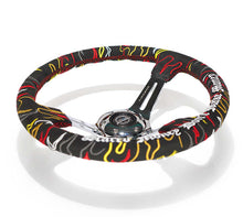 Load image into Gallery viewer, NRG Reinforced Steering Wheel R Litteral Sig 3in Deep/5mm Chrm Spk - Blk Alc w/ Red Stitch