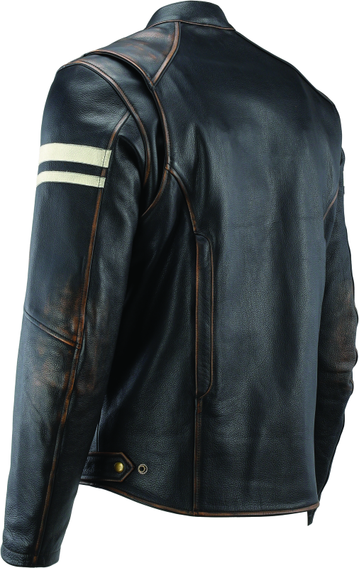 Kuryakyn By River Road Hoodlum Vintage Leather Jacket Black - Small