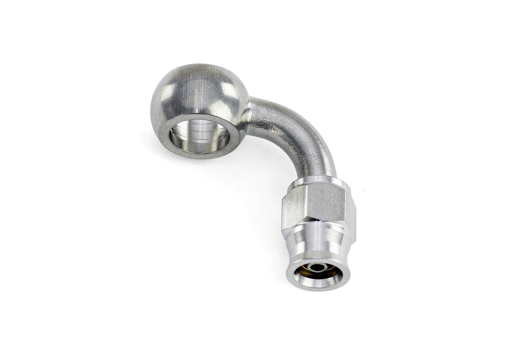 HPS Performance 350 Series AN -3 Push-On 90 Degree Banjo Hose End 350-9003SSB