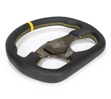 Load image into Gallery viewer, NRG Carbon Fiber Flat Bottom Steering Wheel (320mm) Silver CF Center w/Silver Stitch/Center Mark