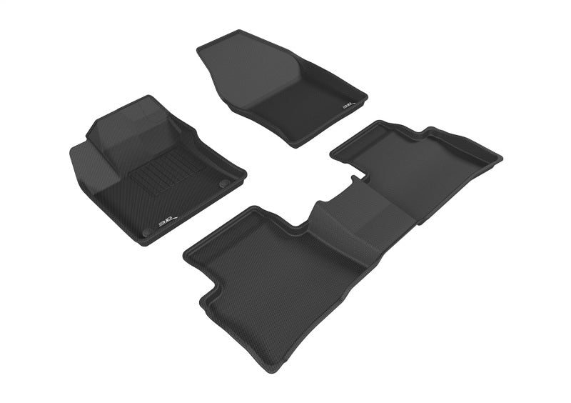 3D MAXpider 2016-2020 Toyota Prius/Prius Prime Kagu 1st & 2nd Row Floormats - Black