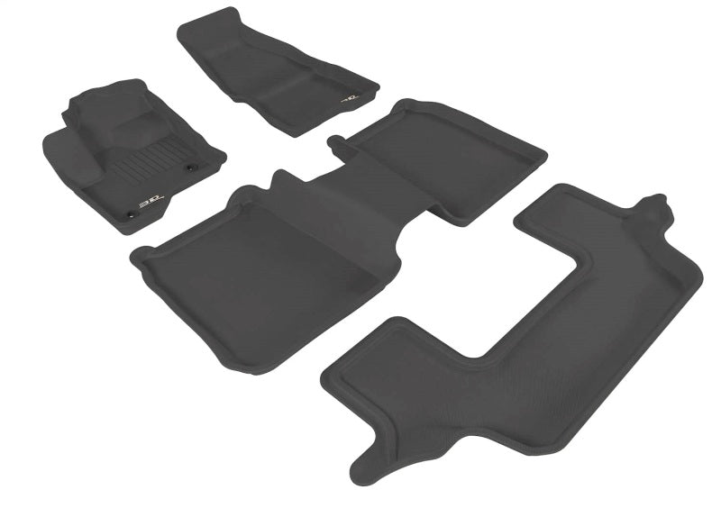 3D MAXpider 2009-2019 Ford Flex Kagu 1st & 2nd & 3rd Row Floormats - Black
