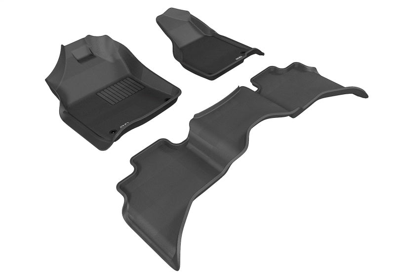 3D MAXpider 2012-2020 Dodge Ram 1500 Quad Cab Kagu 1st & 2nd Row Floormats - Black