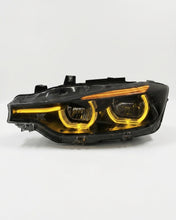 Load image into Gallery viewer, BMW 3 Series F30 / F31 / F35 V3 Smoked Triple-Color LED Headlight Assembly (White / Yellow / Red DRL) 2012 - 2018 (Replaces 63117314531)