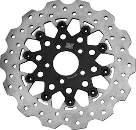 Twin Power 84-17 Big Twin Exc 08-17 FLH FLT Rear 11.5 Scalloped Floating Rotor Black Mesh
