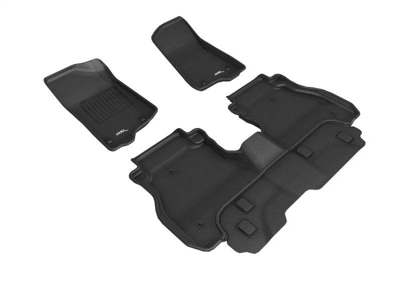 3D MAXpider 2020 Jeep Gladiator JT Kagu 1st & 2nd Row Floormats - Black