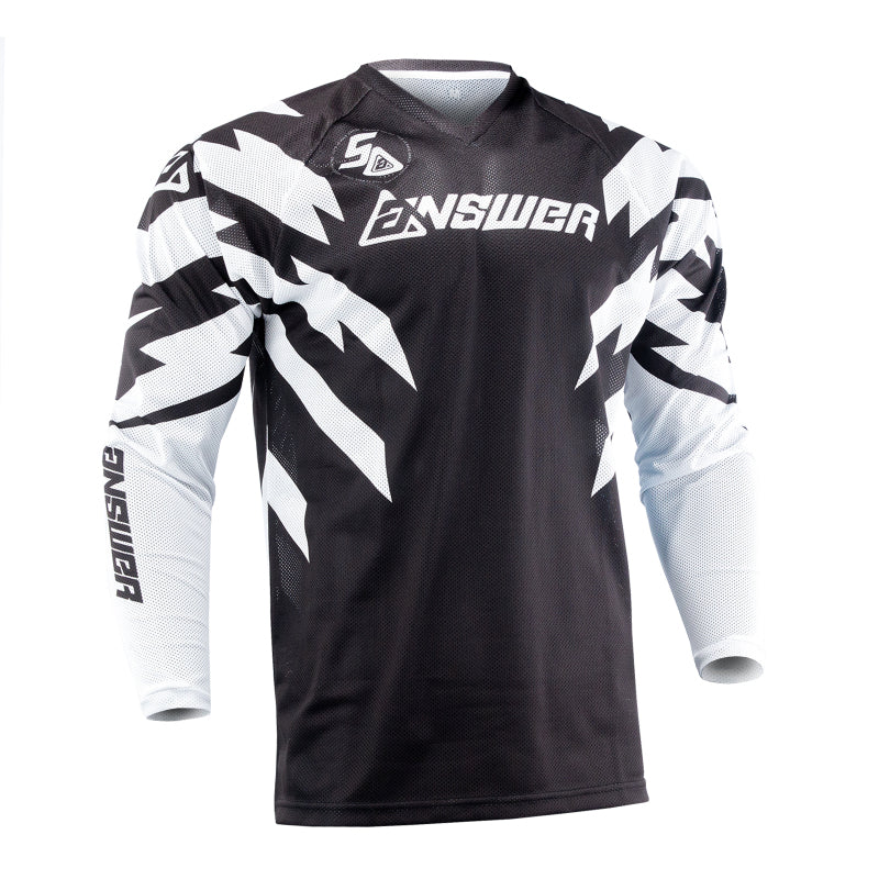 Answer 26 LE Syncron Rizz Vented Jersey Black/White/Cyan Youth - XS