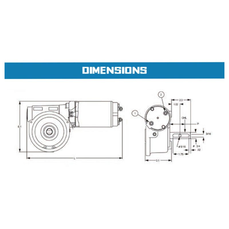 Superwinch Replaement Power Drive - .55hp 60:1 Ratio 12V