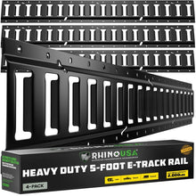 Load image into Gallery viewer, 5Ft E-Track Tie-Down Rails, Black (4 Pack)