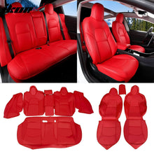 Load image into Gallery viewer, 2017-2023 Tesla Model 3 Front Rear 5-Seat Seat Covers Leather