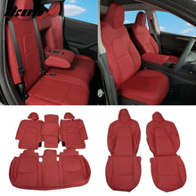 Load image into Gallery viewer, 2020-2024 Tesla Model Y Front Rear 5-Seat Seat Covers Leather