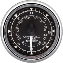 Load image into Gallery viewer, Autometer Chrono 2-1/16in 15PSI Digital Stepper Motor Manifold Pressure Gauge - Chrome