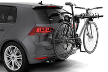 Load image into Gallery viewer, Thule Gateway Pro 3 Hanging-Style Trunk Bike Rack w/Anti-Sway Cages (Up to 3 Bikes) - Black
