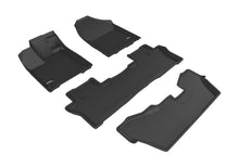 Load image into Gallery viewer, 3D MAXpider 2016-2020 Honda Pilot 8-Passenger Kagu 1st &amp; 2nd &amp; 3rd Row Floormats - Black