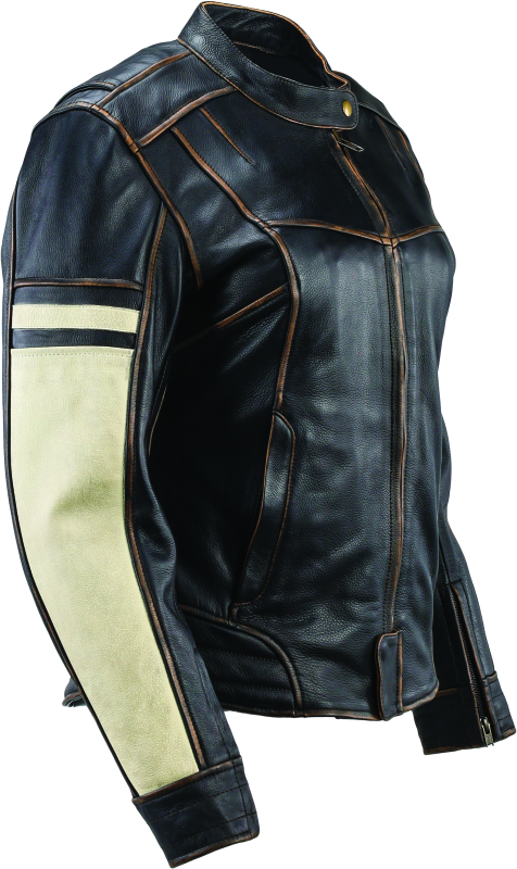 Kuryakyn By River Road Dame Vintage Leather Jacket Black Womens - Small