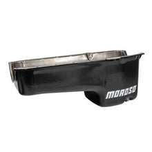 Load image into Gallery viewer, Moroso 1986+ Chevrolet SBC (w/Passenger Side Dipstick) Wet Sump 6qt 8.25in Steel Oil Pan - Black