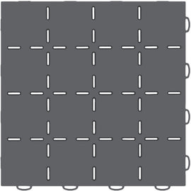 WeatherTech TechFloor 12in x 12in Solid Floor Tile w/ Raised Squares - Dark Grey